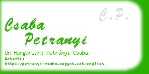 csaba petranyi business card